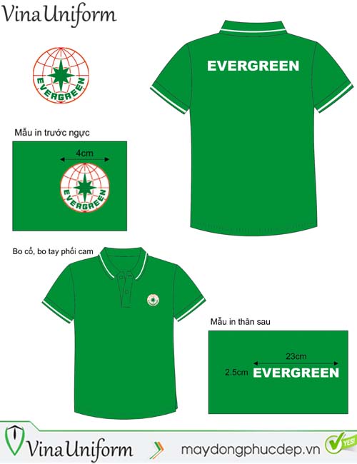 Áo thun đồng phục polo công ty EVERGREEEN