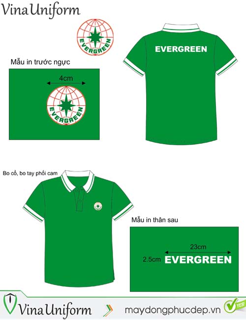 Áo thun đồng phục polo công ty EVERGREEEN