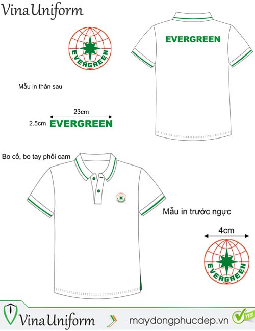 Áo thun đồng phục polo công ty EVERGREEEN